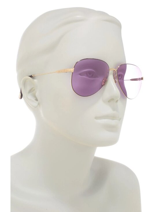 TOM FORD Porscha TF993 28Y 59mm Aviator Pilot Sunglasses Rose Gold / Violet main image 5